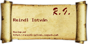 Reindl István névjegykártya